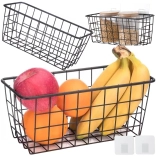 Panier métallique suspendu – organisateur de cuisine et de salle de bain, noir