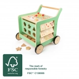 Trotteur en bois et cube motorique Small Foot pour enfants