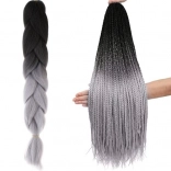 Cheveux synthétiques ombré tresses noir/gris