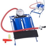 Pompe à pied pour voiture à double piston avec adaptateurs pour vélos