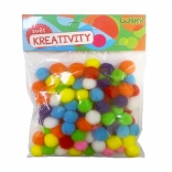 Pompons colorés 15 mm - lot de 100 pièces