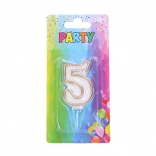 Bougie de fête numéro 5 dorée