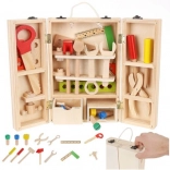 Ensemble d'outils en bois avec mallette