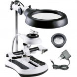 Station de soudage avec troisième main et loupe avec éclairage LED