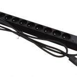 Barrette d’alimentation 19" à ruban 9× CEE 7/5 avec fiche C14 pour rack