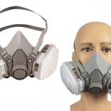 Demi-masque anti-poussière avec protection pour peinture et deux filtres au carbone