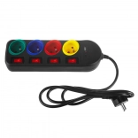 Multiprise parafoudre MACLEAN avec prolongateur, 4 prises avec interrupteurs et USB-A/USB-C, 1,5 m