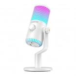 microphone de jeu maono dm30 rgb – microphone usb blanc avec rétroéclairage rgb