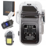 Briquet plasma avec lampe LED, rechargeable USB, étanche