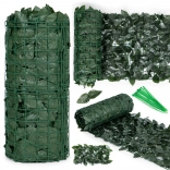 Clôture de lierre artificiel 500 × 50 cm, brise-vue vert foncé pour balcon et clôture