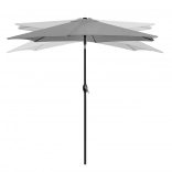 Parapluie de jardin pliable pour balcon 210 cm gris