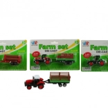 tracteur avec remorque, métal et plastique, 16,5 cm