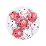 Grelots imprimés 3 cm, lot de 8 pièces – rouges et blancs