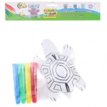 Tortue à colorier – peluche réutilisable avec feutres