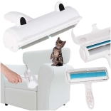 Rouleau réutilisable anti-poils d’animaux pour vêtements et tissus d’ameublement, blanc/bleu