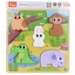 Puzzle tactiles en bois Animaux de la forêt VIGA