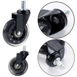 Roulettes en caoutchouc pour fauteuil transparentes et silencieuses