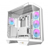 Boîtier d'ordinateur Darkflash avec ventilateurs RGB et support GPU blanc