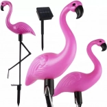 Éclairage de jardin solaire flamant rose - set de 3 pièces