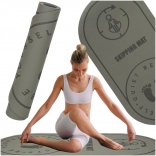 Tapis de fitness pour le yoga et le saut, gris, 125x61,5x0,6 cm
