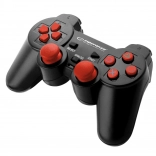 manette filaire pour PS3 et PC avec vibrations – noir‑rouge