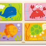 Puzzle en bois 4-en-1 mer