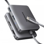 Axagon HMC-5HL hub USB-C 5-en-1 avec HDMI 4K/60 Hz, GLAN et PD 100 W