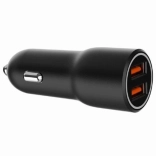 chargeur de voiture USB-A double QC3.0 36W noir