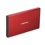 Boîtier externe métallique 2,5" pour disque NATEC Rhino GO USB 3.0, rouge