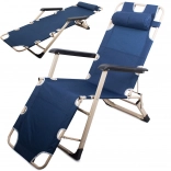 Fauteuil et transat pliant Zero Gravity 2-en-1, bleu