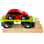 Wagon avec voiture et rails Bigjigs Rail