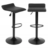 Tabouret de bar, base pivotante, hauteur réglable, simili cuir noir