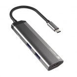 hub USB-C multiprise ultra-fin NATEC Fowler Slim avec HDMI 4K et PD