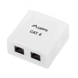 Prise murale blanche 2x RJ45 Lanberg Cat.6