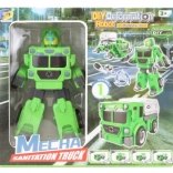 Robot vert pliable 2-en-1 – camion et pelleteuse