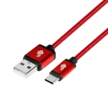 Câble de charge et de données USB‑C 1,5 m – rouge rubis, tressé