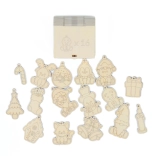 Magnets de Noël en bois pour chambre d’enfant, 16 pcs