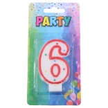 Bougie de fête pour gâteau - chiffre 6