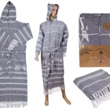 Peignoir de bain Hammam gris taille L