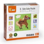 VIGA puzzle en cubes en bois ferme – 4 cubes
