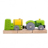 Bigjigs Rail tracteur avec remorque – vert