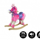 Licorne à bascule en peluche 71 cm avec sons et mouvements – Rose