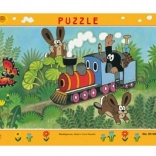 Puzzle en papier Dino Crapeau et la locomotive