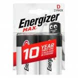 Piles alcalines D (LR20) ENERGIZER MAX, blister de 2 pcs