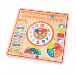 Bigjigs Toys calendrier en bois avec horloge