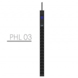 Multiprise PDU pour rack 19" 10A, 16× IEC C13, câble 3 m IEC C14, avec mesureur, vertical, noir