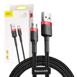Baseus Cafule câble micro USB tressé 3 m, 2 A (noir‑rouge)