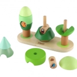 Arbres empilables en bois Little Forest Classic World, 16 pièces