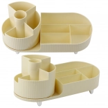Organisateur de cosmétiques avec mécanisme rotatif beige