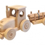 Tracteur en bois avec remorque pour enfants